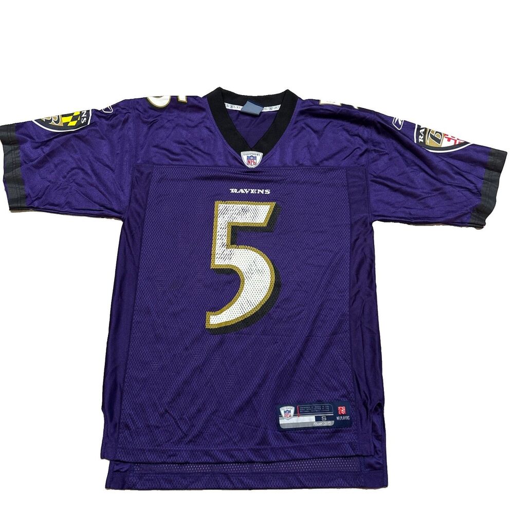 Vintage Baltimore Ravens Joe Flacco #5 Reebok NFL Jersey Purple Adult Small S